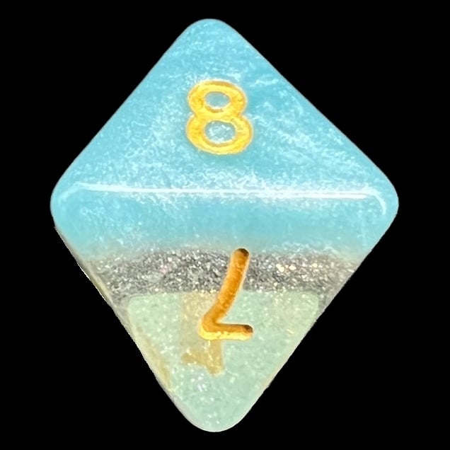 TDSO Snow Globe Glitter Snowflake D8 Dice