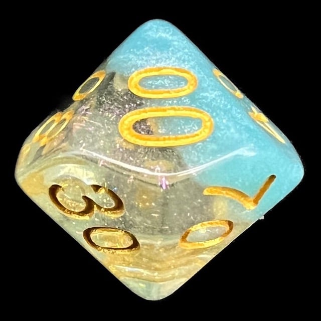 TDSO Snow Globe Glitter Snowflake Percentile Dice