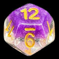 TDSO Snow Globe Glitter Violet Sunset D12 Dice