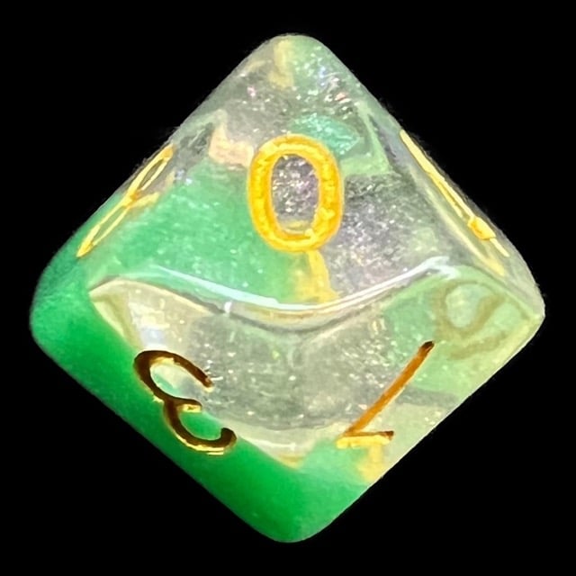 TDSO Snow Globe Glitter Spring Dew D10 Dice