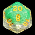 TDSO Snow Globe Glitter Spring Dew D20 Dice