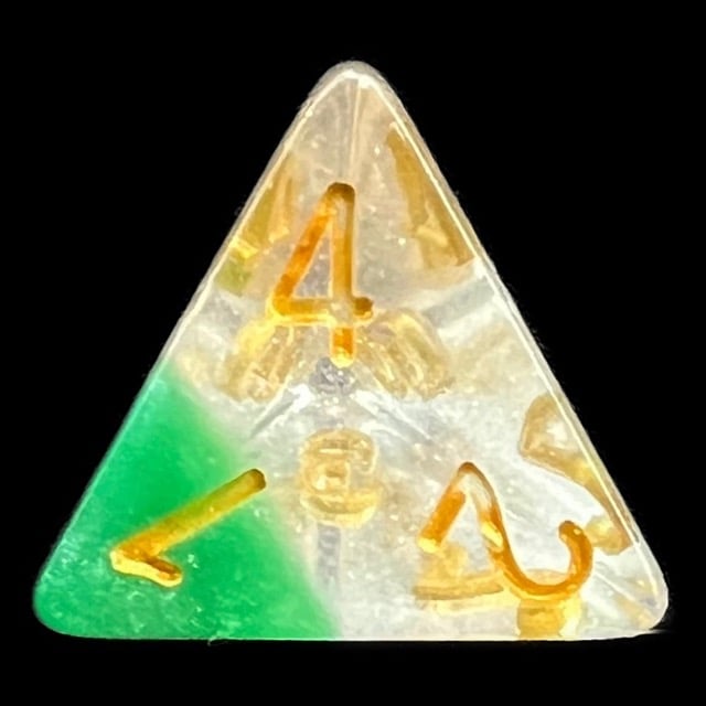 TDSO Snow Globe Glitter Spring Dew D4 Dice