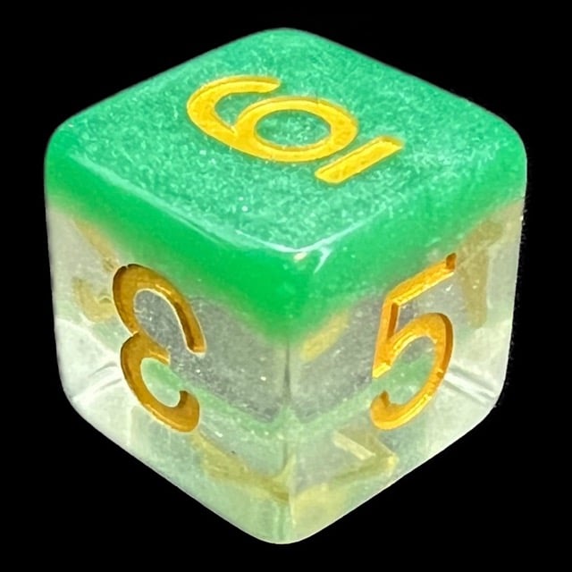 TDSO Snow Globe Glitter Spring Dew D6 Dice