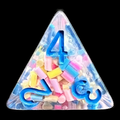 TDSO Sprinkles Multi Coloured & Blue D4 Dice