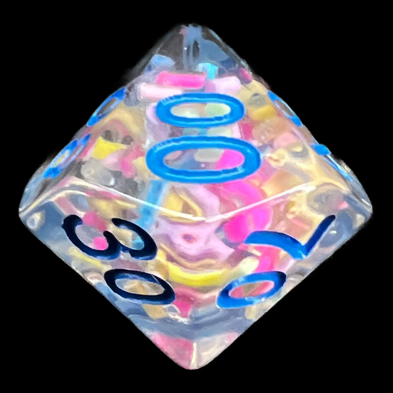TDSO Sprinkles Multi Coloured & Blue Percentile Dice