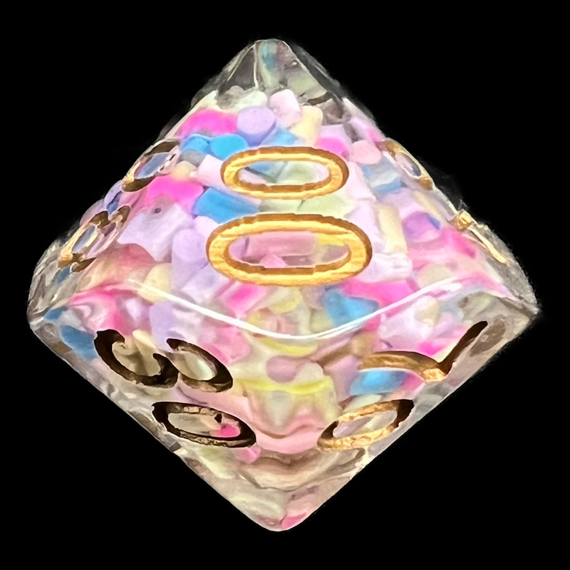 TDSO Sprinkles Multi Coloured & Gold Percentile Dice