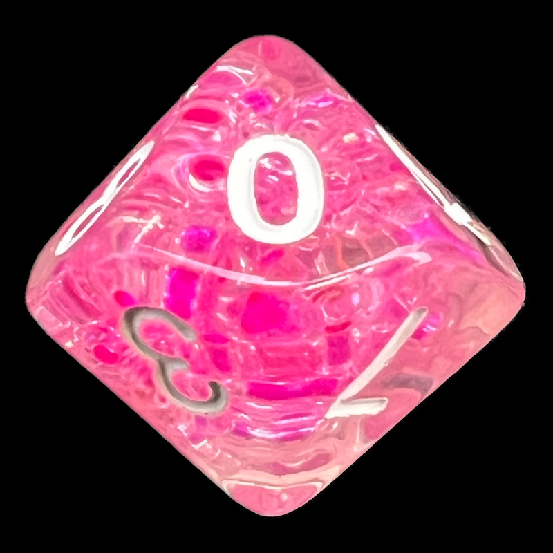 TDSO Sprinkles Pink Pearls D10 Dice