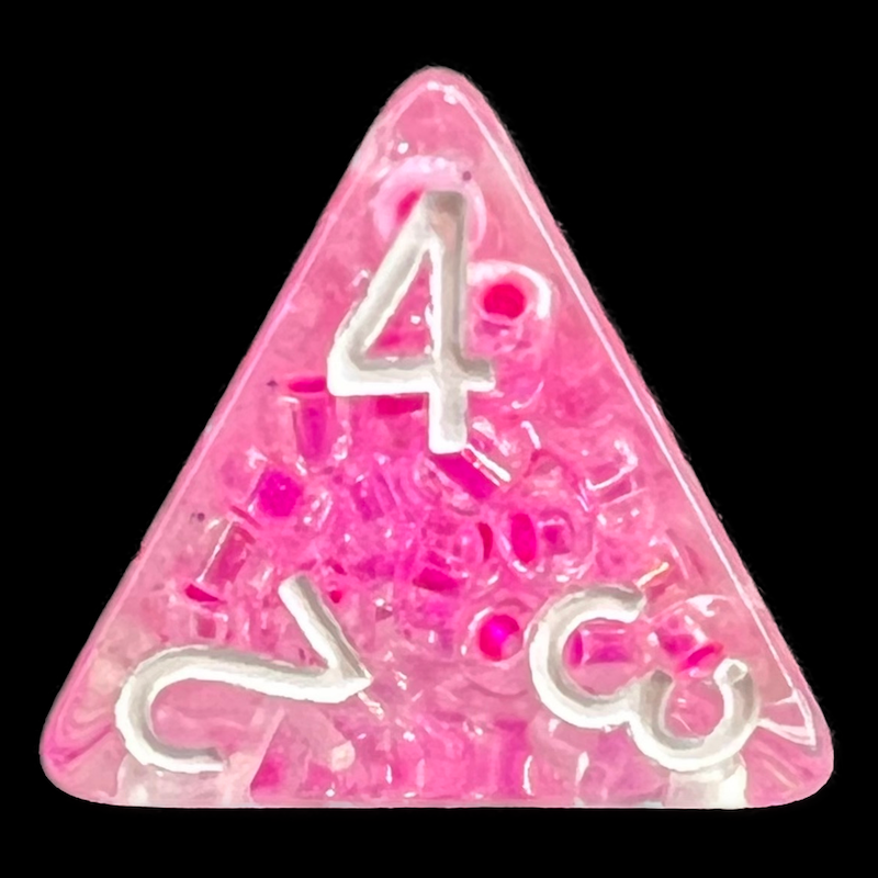 TDSO Sprinkles Pink Pearls D4 Dice