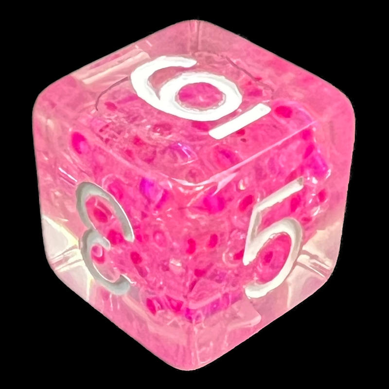 TDSO Sprinkles Pink Pearls D6 Dice