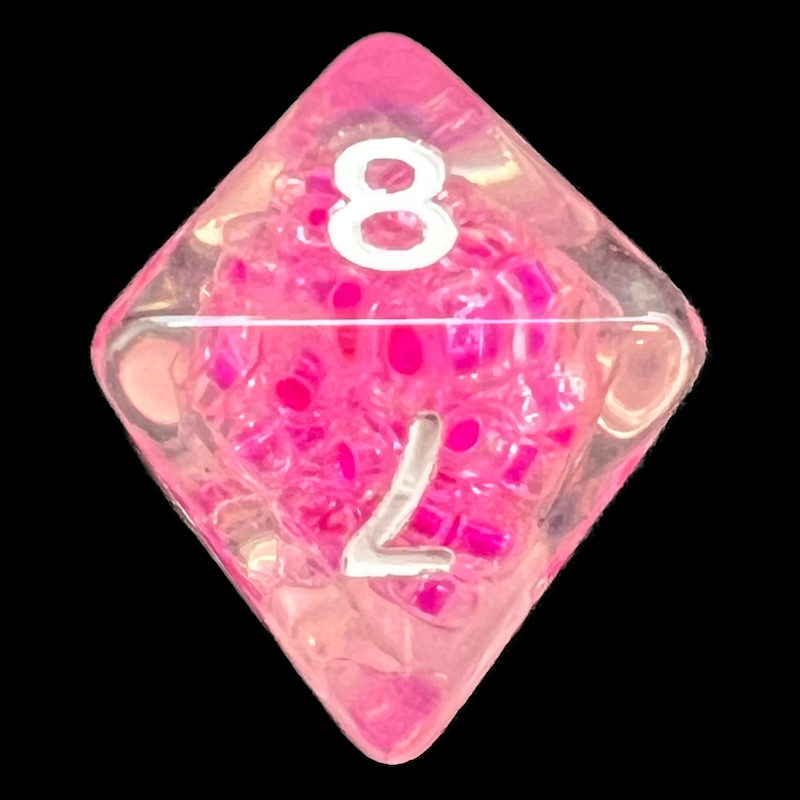 TDSO Sprinkles Pink Pearls D8 Dice
