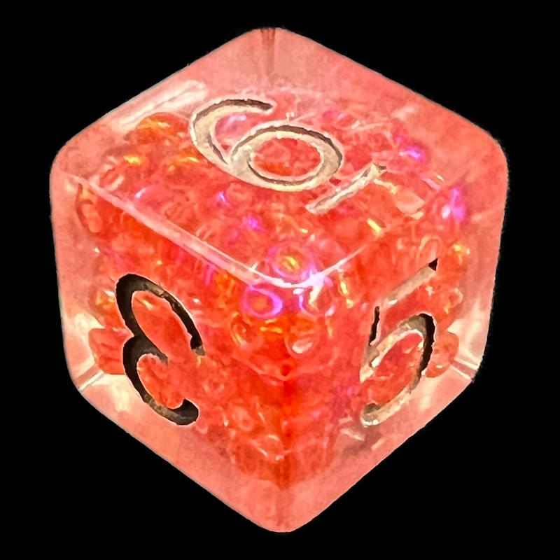 TDSO Sprinkles Red Pearls D6 Dice