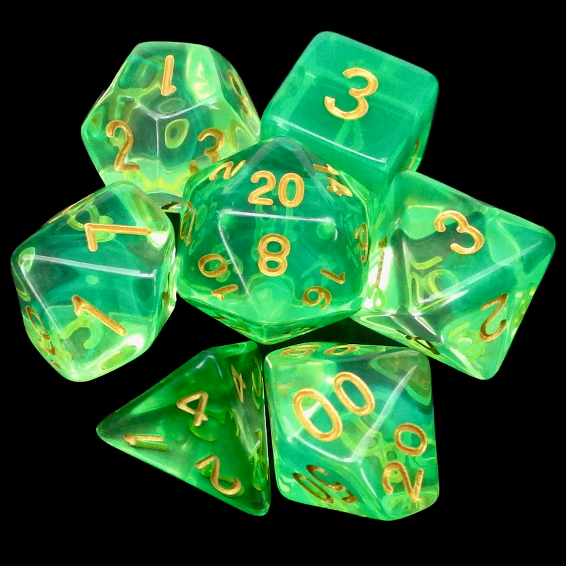 TDSO Supernova Green 7 Dice Polyset LTD EDITION