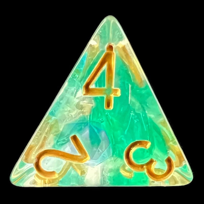 HALF PRICE CLEARANCE TDSO Teal Dragon Scale & Gold Dice