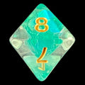 HALF PRICE CLEARANCE TDSO Teal Dragon Scale & Gold D8 Dice