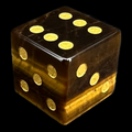 TDSO Gemstone Tiger Eye Gold & Gold D6 Spot Dice