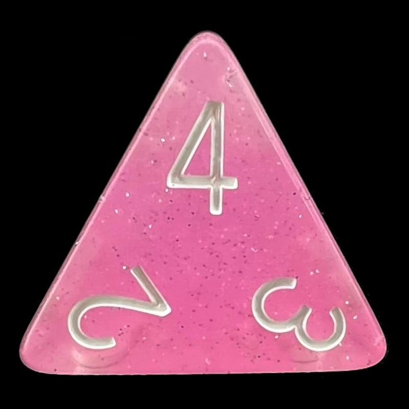 TDSO Translucent Glitter Baby Pink D4 Dice