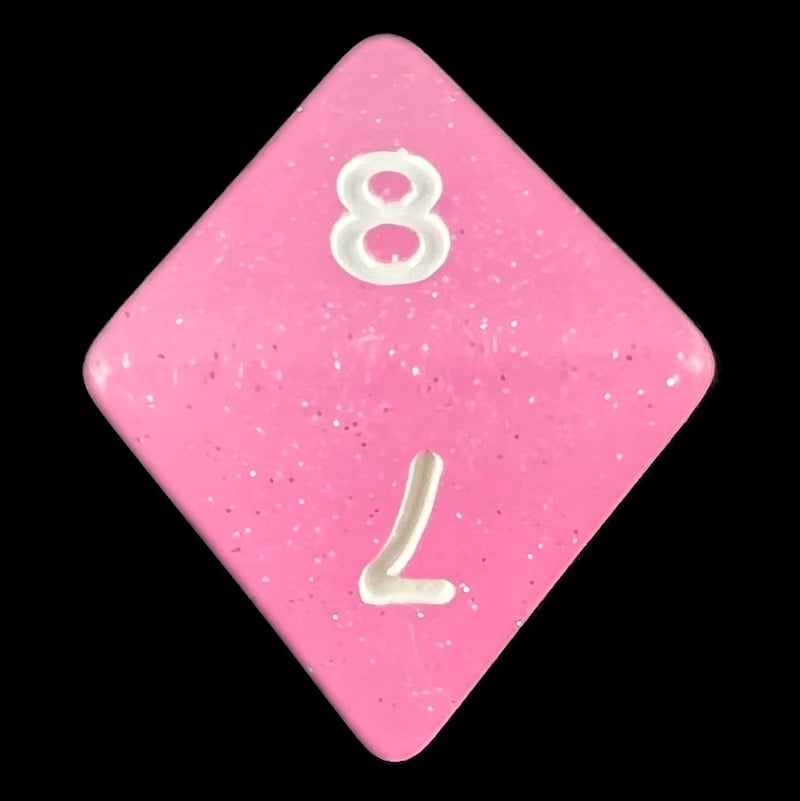 TDSO Translucent Glitter Baby Pink D8 Dice