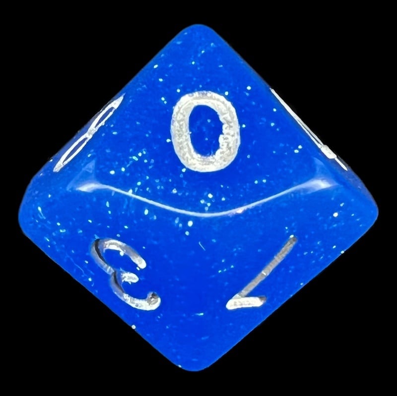 TDSO Translucent Glitter Blue D10 Dice
