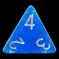 TDSO Translucent Glitter Blue D4 Dice