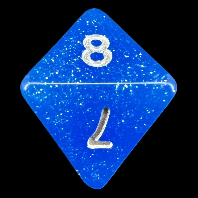 TDSO Translucent Glitter Blue D8 Dice