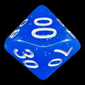 TDSO Translucent Glitter Blue Percentile Dice