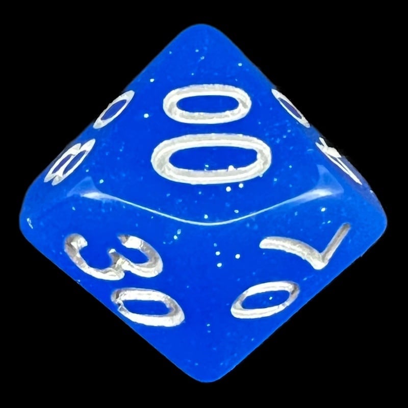 TDSO Translucent Glitter Blue Percentile Dice