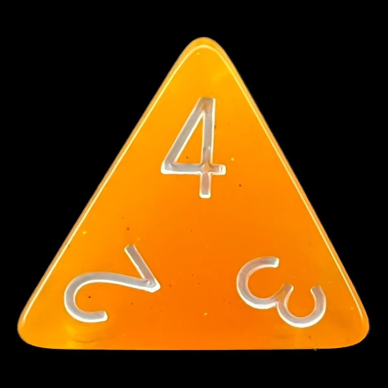 TDSO Translucent Glitter Orange D4 Dice