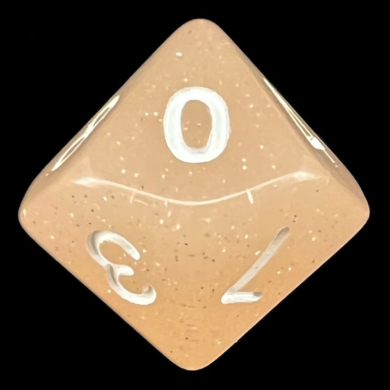TDSO Translucent Glitter Peach D10 Dice