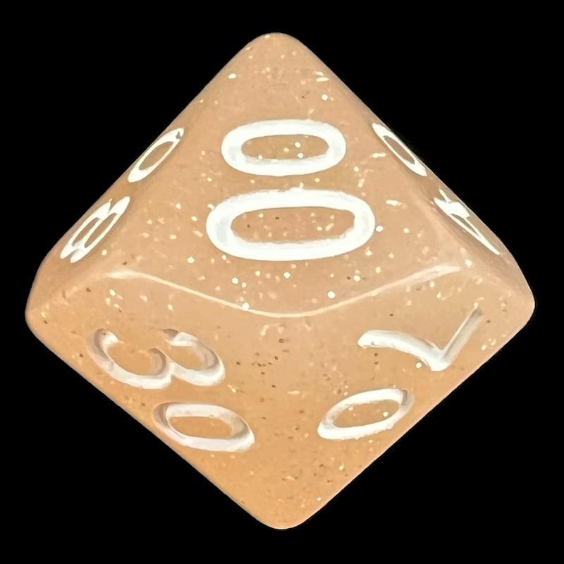 TDSO Translucent Glitter Peach Percentile Dice