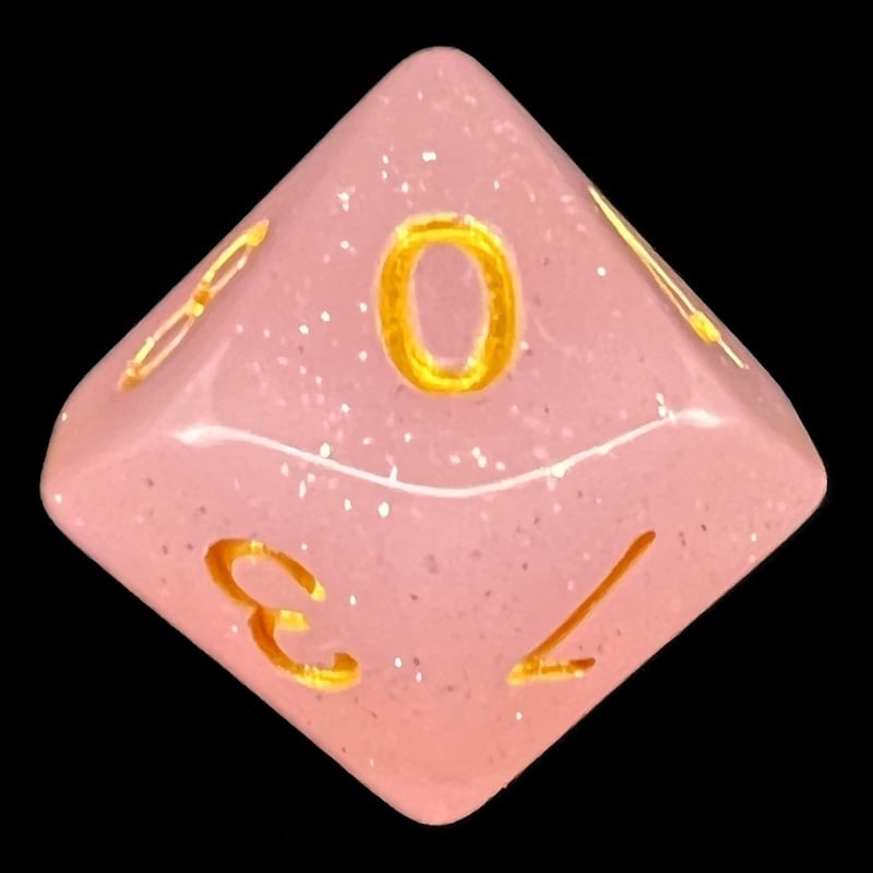 TDSO Translucent Glitter Pink D10 Dice