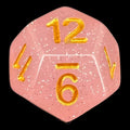 TDSO Translucent Glitter Pink D12 Dice