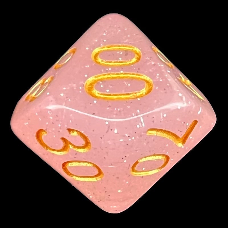 TDSO Translucent Glitter Pink Percentile Dice