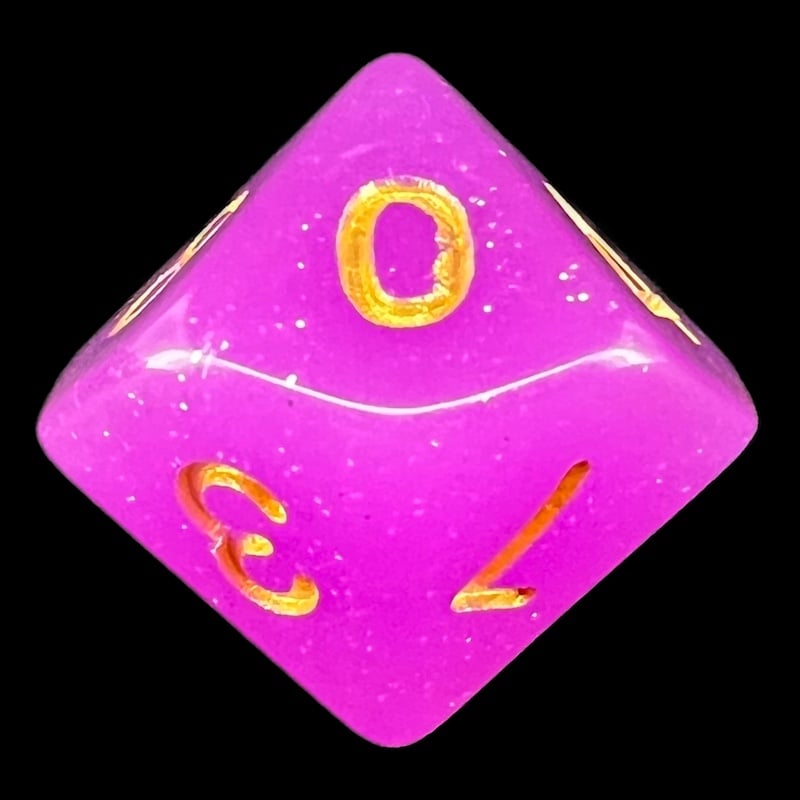 TDSO Translucent Glitter Purple D10 Dice