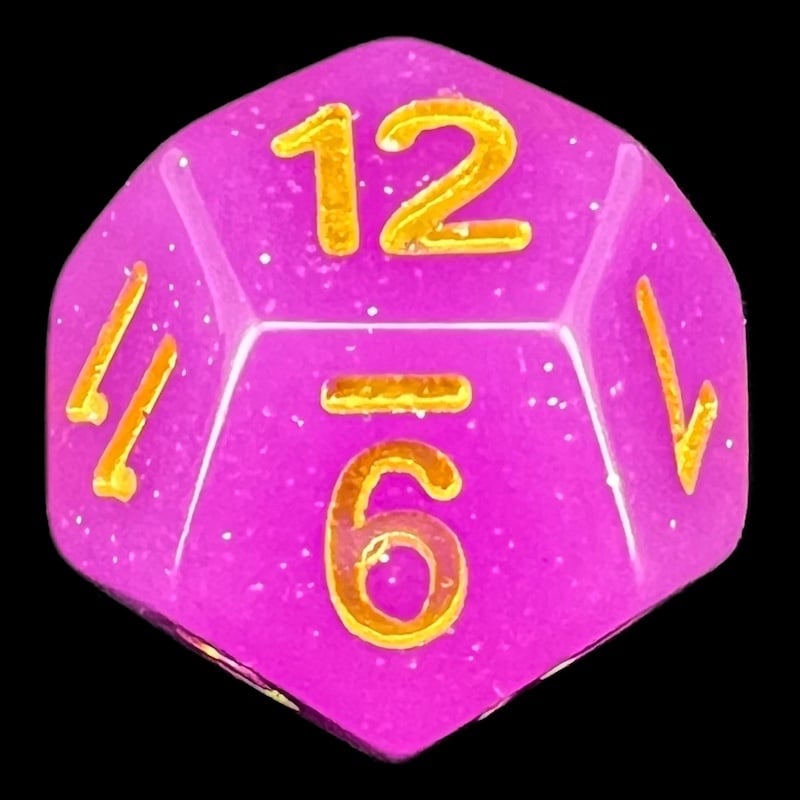TDSO Translucent Glitter Purple D12 Dice