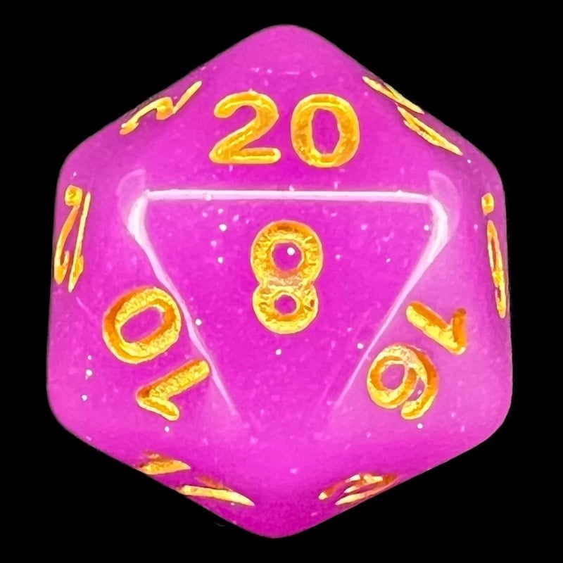 TDSO Translucent Glitter Purple D20 Dice