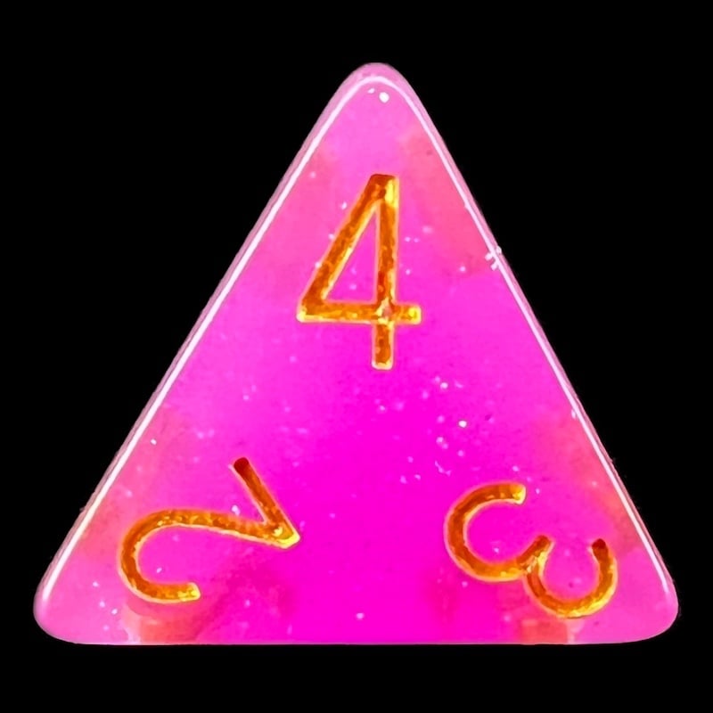 TDSO Translucent Glitter Purple D4 Dice