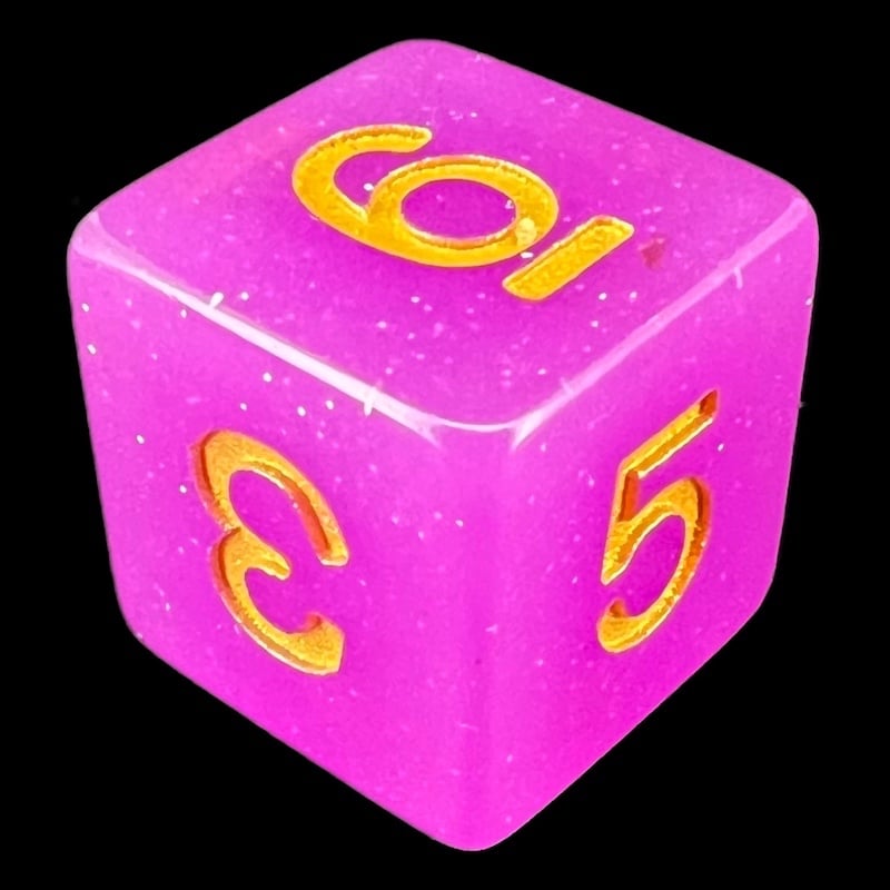 TDSO Translucent Glitter Purple D6 Dice