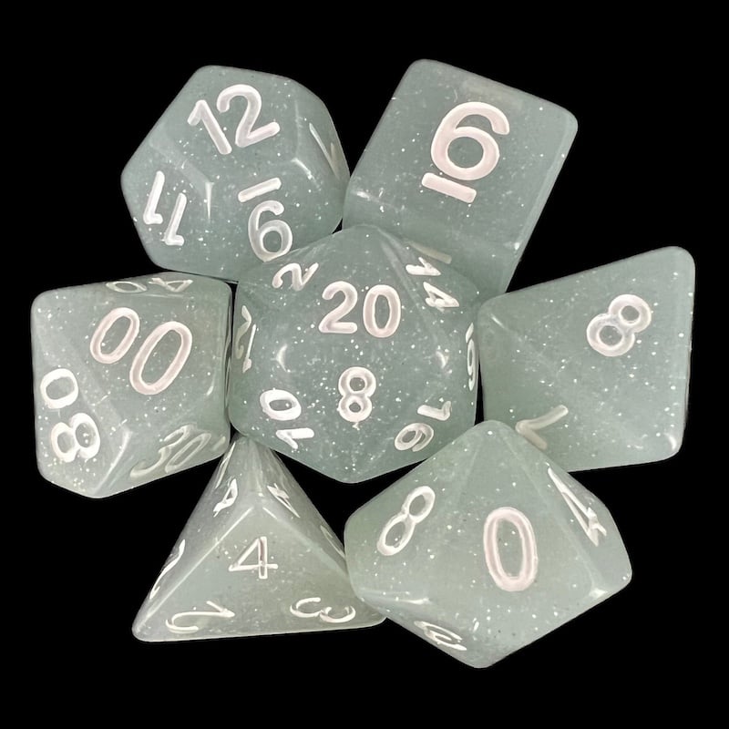 TDSO Translucent Glitter Sea 7 Dice Polyset