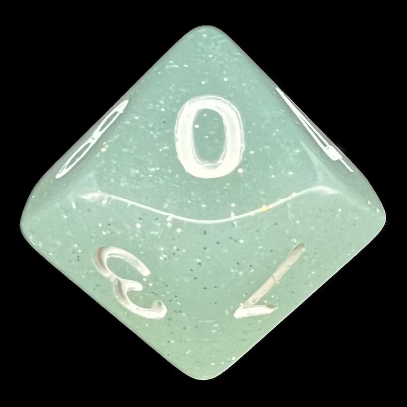 TDSO Translucent Glitter Sea D10 Dice
