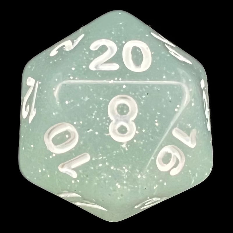 TDSO Translucent Glitter Sea D20 Dice