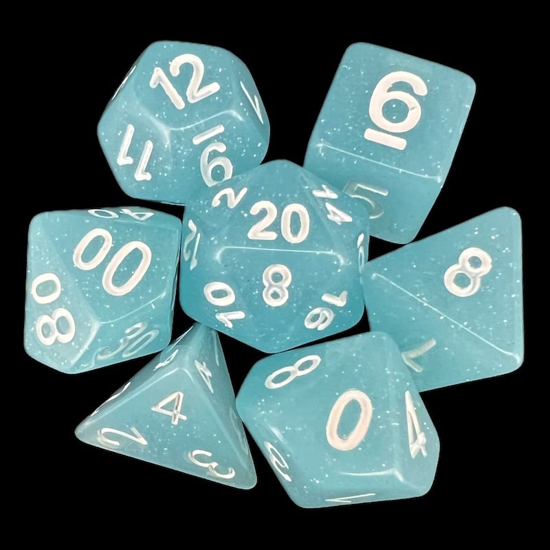 TDSO Translucent Glitter Sky 7 Dice Polyset