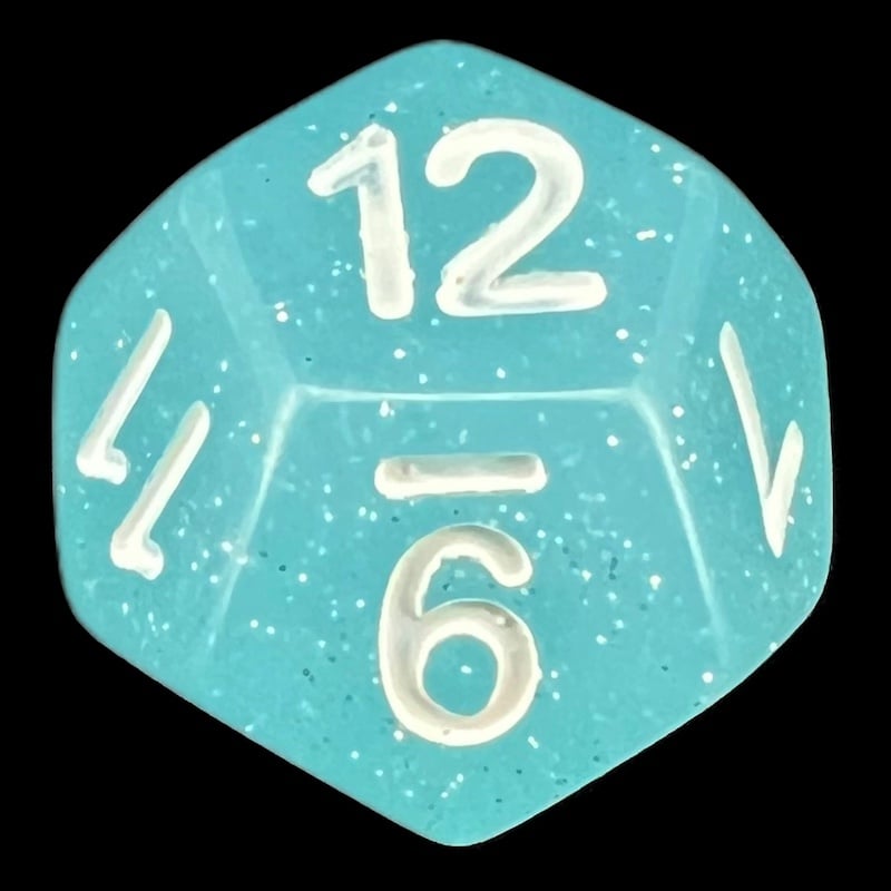 TDSO Translucent Glitter Sky D12 Dice