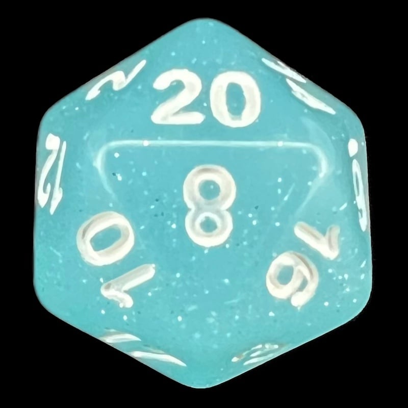 TDSO Translucent Glitter Sky D20 Dice