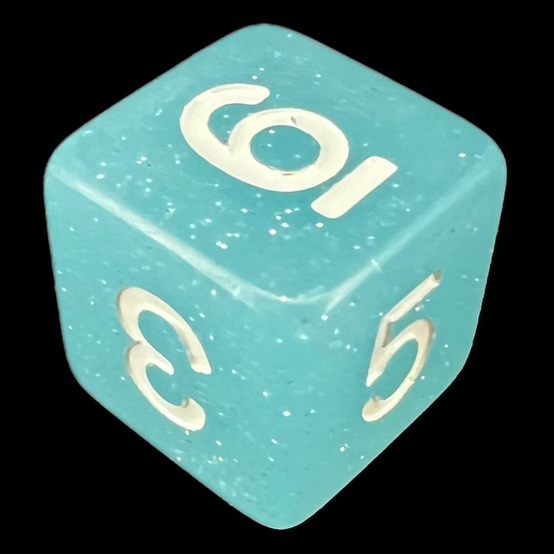 TDSO Translucent Glitter Sky D6 Dice