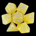 TDSO Translucent Glitter Yellow 7 Dice Polyset