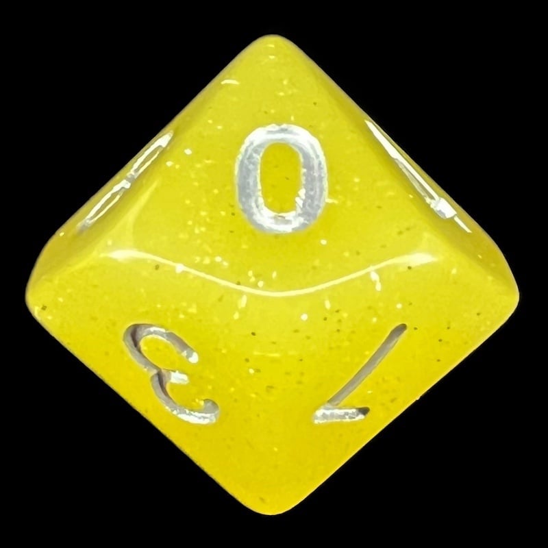 TDSO Translucent Glitter Yellow D10 Dice