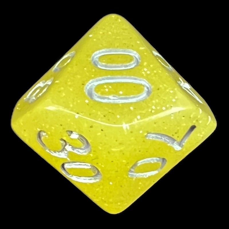 TDSO Translucent Glitter Yellow Percentile Dice
