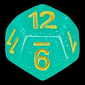 TDSO Translucent Glitter Teal D12 Dice