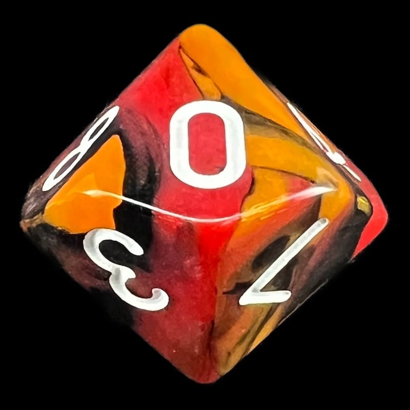 TDSO Trio Black Orange & Red D10 Dice