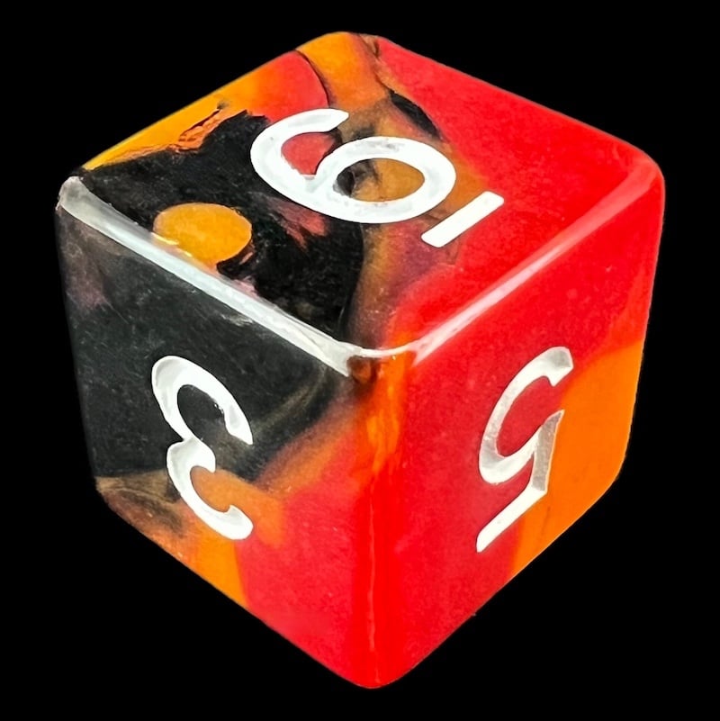 TDSO Trio Black Orange & Red D6 Dice